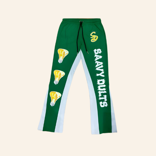 Green Dults Stacked Sweat Pants