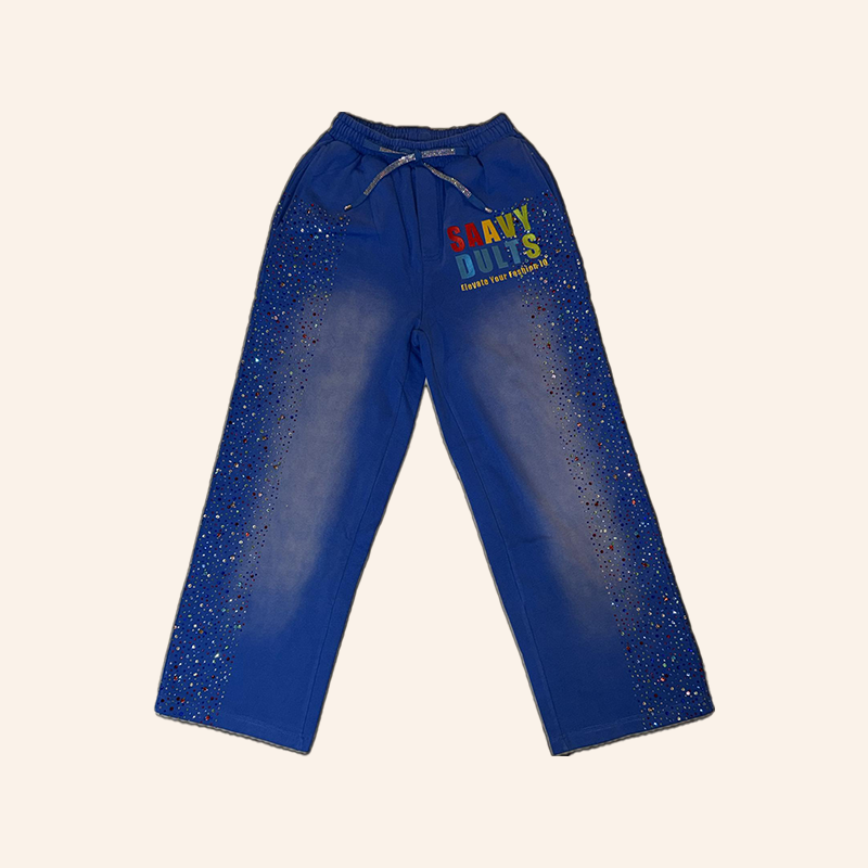 Royal Blue Saavy Rhinestones Sweats