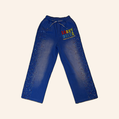 Royal Blue Saavy Rhinestones Sweats